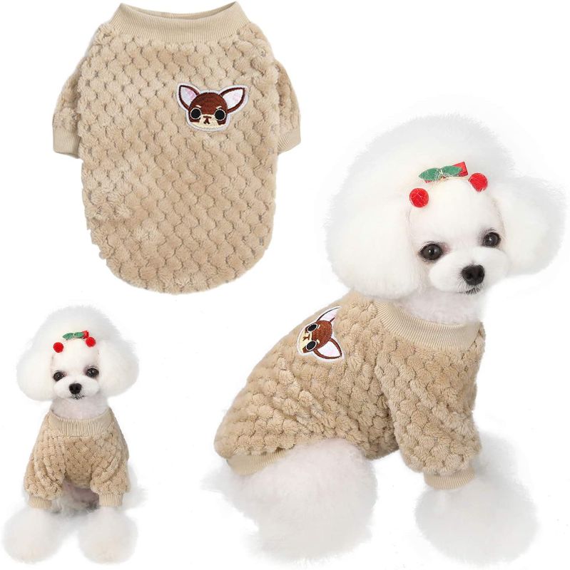 Photo 1 of Dog Sweaters for Small Dogs,Cute Winter Small Dog Sweaters Puppy Clothes,Fit Small Dogs Pet Cats Chihuahua Poodles Yorkies Pugs,Cold Weather Clothes for Small Medium Dogs (Brown, Medium)
