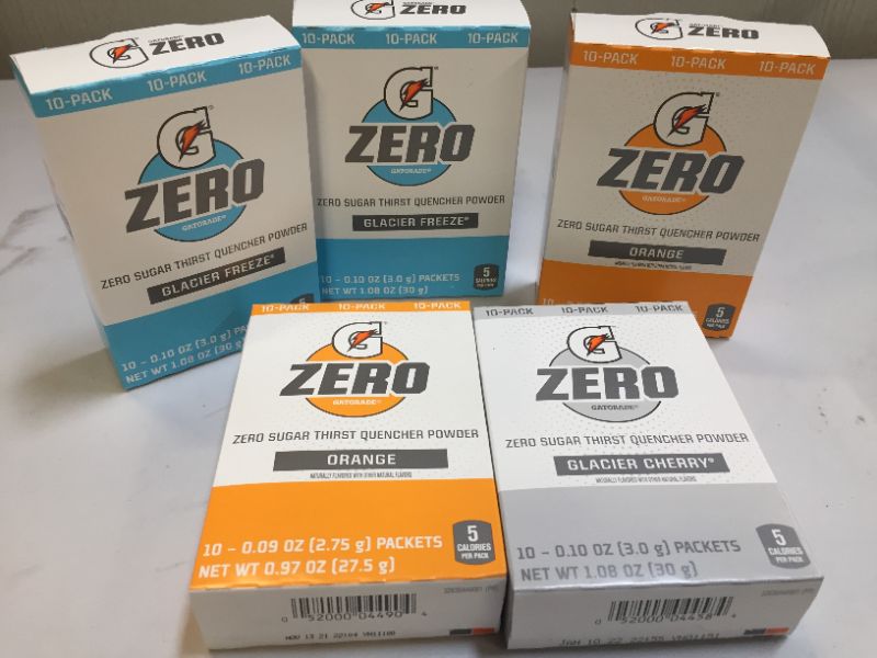 Photo 1 of exp 11-13-2021---50pcs Gatorade Zero Powder, 3 Flavor Variety Pack, 0.10oz Sticks, 50 Count