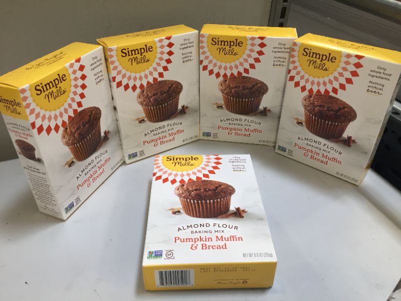 Photo 1 of 5 pack exp 12-19-2021 Simple Mills Gluten Free Pumpkin Muffin & Bread Almond Flour Baking Mix - 9oz