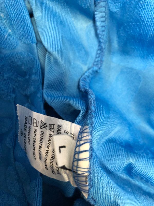 Photo 1 of Generic Brand blue terry letter romper-- Chinese Size L