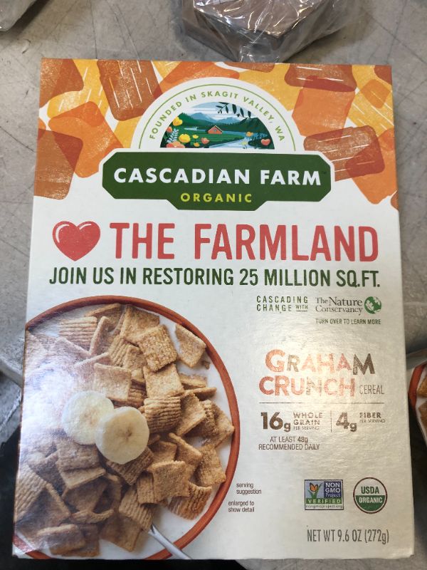 Photo 1 of Cascadian Farm Organic Cereal, Multi Grain Squares 9.6 oz exp date 02-14-2022 2pack 