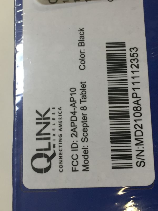 Photo 2 of QLink Wireless Scepter 8 Tablet--- New in Box Factory Sealed
