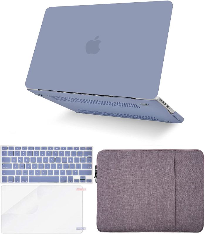 Photo 1 of KECC Compatible with MacBook Air 13 inch Case 2020 2019 2018 Release A1932 + Touch ID Protective Plastic Hard Shell + Keyboard Cover + Sleeve + Screen Protector (Lavender Grey