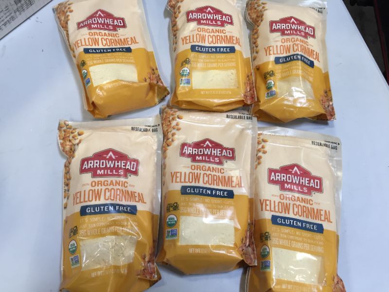 Photo 1 of Arrowhead Mills Organic Yellow Cornmeal Gluten Free 22 oz  6PACK  EXP DATE 01-26-2022