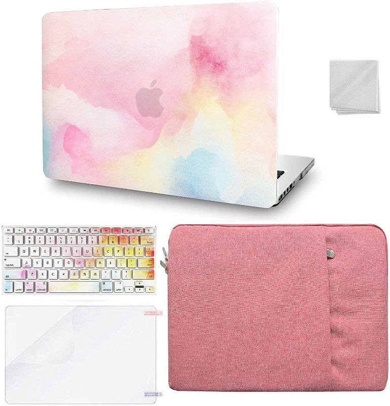 Photo 1 of KECC Laptop Case Compatible with MacBook Air 13 inch Retina (2020/19/18, Touch ID) with Keyboard Cover + Sleeve + Screen Protector + Dust Cloth A1932 (Rainbow Mist)