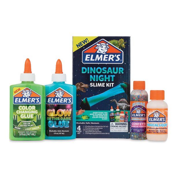 Photo 1 of Elmer’s Glue Slime Kit, Dinosaur Night, 4 Count
