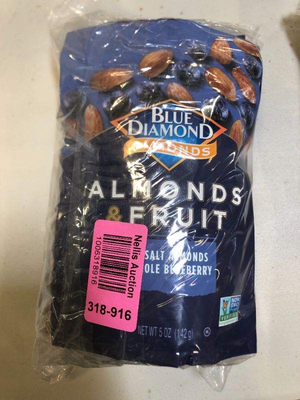 Photo 3 of 3 Blue Diamond Almonds & Fruit, Sea Salt Almonds & Whole Blueberry, 5 oz BB 22MAR2022
