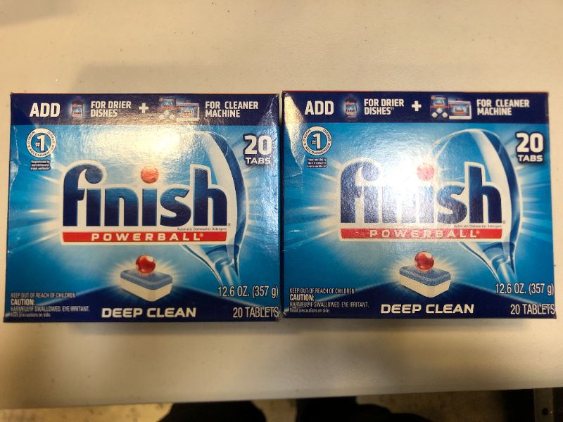 Photo 2 of 2 Finish All in 1 Powerball Fresh, 20ct, Dishwasher Detergent Tablets
