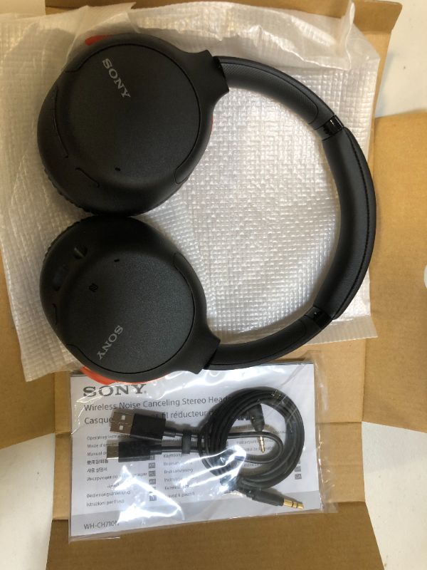 Photo 3 of Sony Noise Cancelling Headphones WHCH710N: Wireless Bluetooth Over the Ear Headset with Mic for Phone-Call, Black
