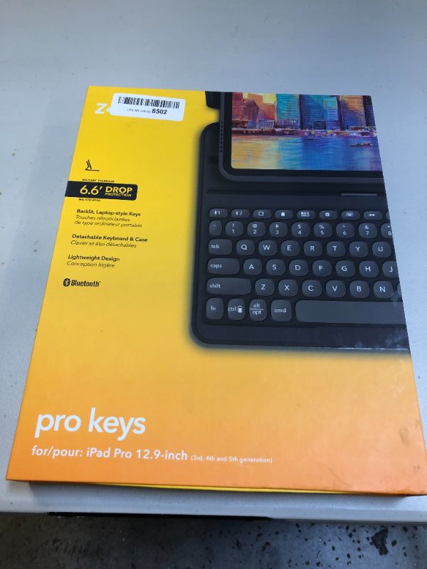 Photo 1 of ZAGG - Pro Keys Wireless Keyboard & Detachable Case for Apple iPad Pro 12.9"