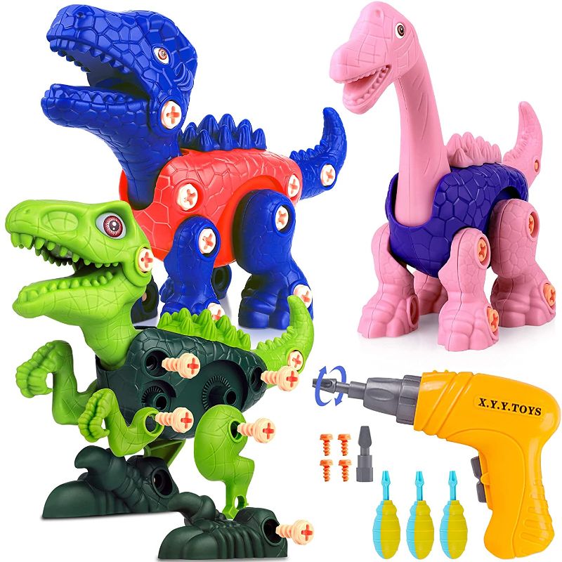 Photo 1 of Dinosaur Toys for 3 4 5 6 7 Year Old Boys, Take Apart Dinosaur Toys for Kids 3-5, STEM Construction Building Toys with Electric Drill for Kids 5-7, Dinosaur Toys Birthday Xmas Gifts Boys Girls
