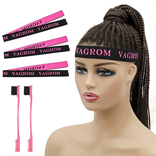 Photo 1 of 3 Pcs Elastic Bands Wrap with 2 Pcs Edge Brush for Wigs Edges? Edge Control Brush for Baby Natural Hair? Adjustable Elastic Band for Women Lace Melting Frontal Wigs
