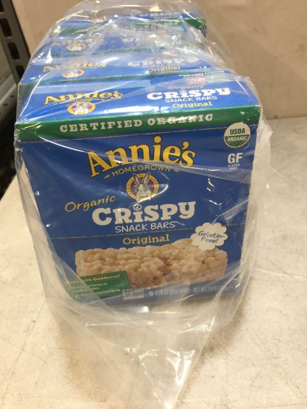 Photo 2 of Annie's Organic Original Crispy Snack Bars, Gluten Free, 3.9 Oz, 5 Ct
4 pack 
exp jan 20 2022, dec 30/2021