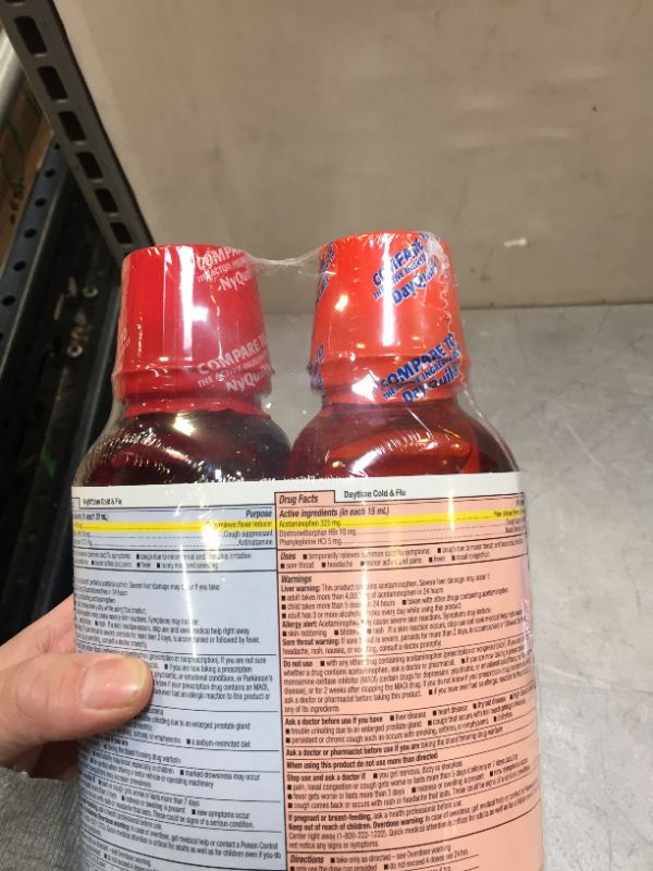 Photo 4 of Amazon Basic Care Daytime & Nighttime Cold & Flu Relief; Cold Medicine Combination Pack, 24 Fluid Ounces
(factory sealed exp 04/2022