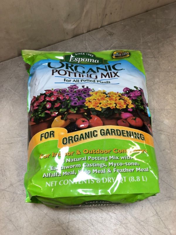 Photo 2 of Espoma Organic Potting Soil Mix - All Natural Potting Mix For Indoor & Outdoor Containers For Organic Gardening, 8 qt, Pack of 1
