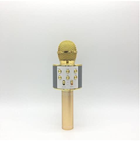 Photo 1 of Wireless Bluetooth Karaoke WS858 Microphone Speaker Portable Handheld Karaoke Mic Speaker Machine Singing Hosting KTV (Rose Gold)
