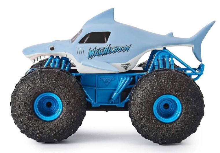 Photo 1 of Monster Jam, Official Megalodon Storm All-Terrain Remote Control Monster Truck Toy Vehicle, 1:15 Scale
