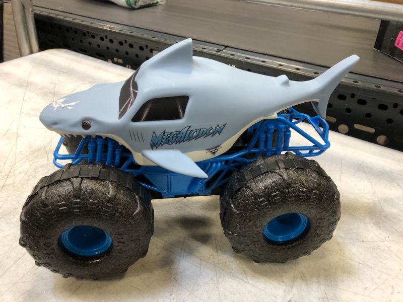 Photo 6 of Monster Jam, Official Megalodon Storm All-Terrain Remote Control Monster Truck Toy Vehicle, 1:15 Scale
