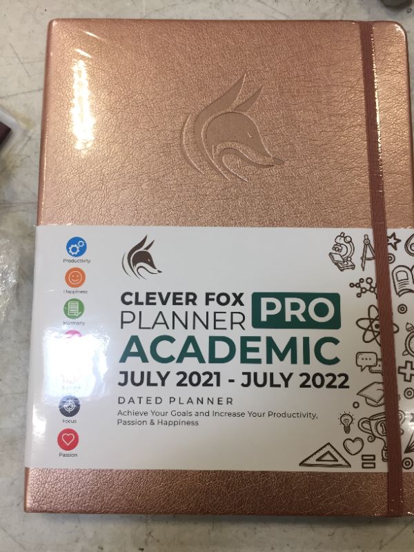 Photo 2 of Clever Fox Academic Planner PRO July 2021-July 2022 – Dated Weekly & Monthly Organizer to Boost Productivity, Stay Focused & Reach Goals – Journal for Women & Men – 8.5x11” Softcover (Rose Gold)