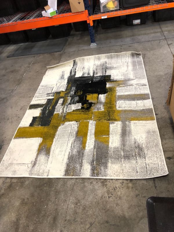 Photo 2 of Contemporary Modern Abstract Area Rug 5' x 7' Gold