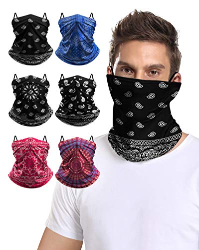 Photo 1 of 2 PACK Face Masks Face Bandanas with Ear Loops for Sports, Outdoors, Sport Headband Neck Gaiter 12 pcs in total