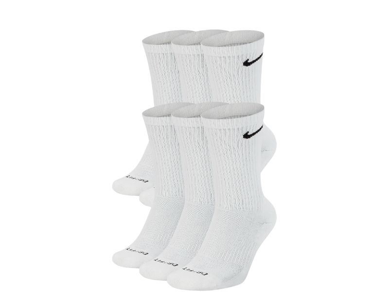 Photo 1 of  Nike Dry 6-Pack Everyday Plus Cushion Crew Training Socks in White/Black at Nordstrom, Size Large