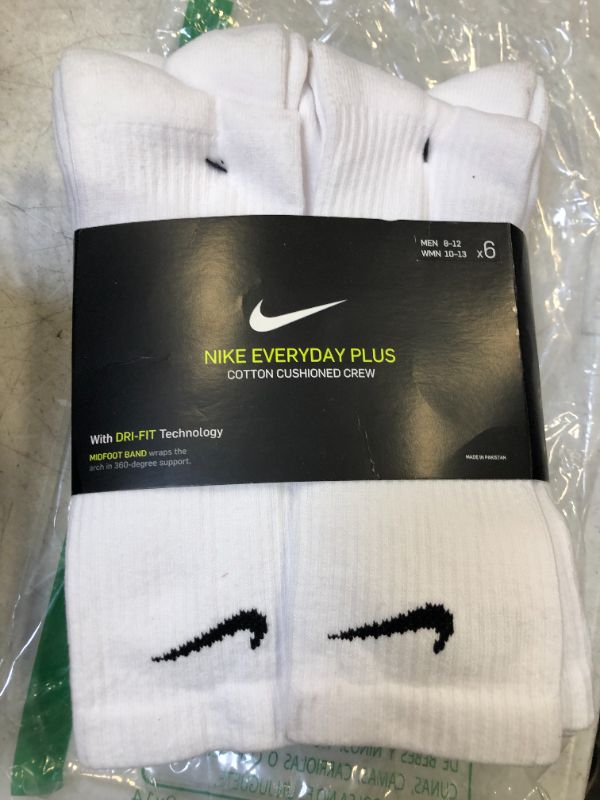 Photo 2 of  Nike Dry 6-Pack Everyday Plus Cushion Crew Training Socks in White/Black at Nordstrom, Size Large