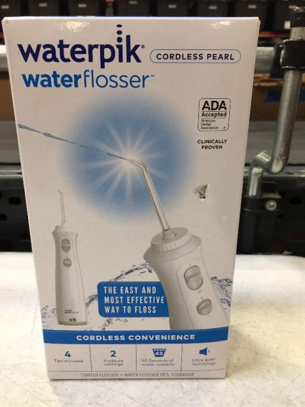 Photo 2 of Waterpik Cordless Pearl Rechargeable Portable Water Flosser for Teeth, Gums, Braces Care and Travel with 4 Flossing Tips, ADA Accepted, WF-13 White
