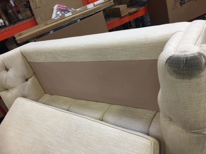 Photo 1 of  2 SEAT LOVESEAT CREME COLOR 34L X 71W X 33H INCHES (COUCH ONLY)