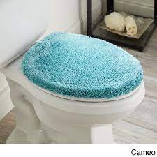 Photo 1 of 2 pcs teal shaggy toilet seat covers 