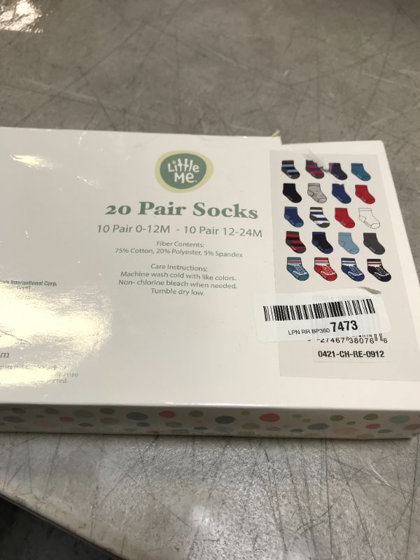 Photo 3 of Little Me 20-Pack Newborn Baby Infant & Toddler Boys Socks, 0-12/ 12-24 Months, Assorted Size Pack, Textured 