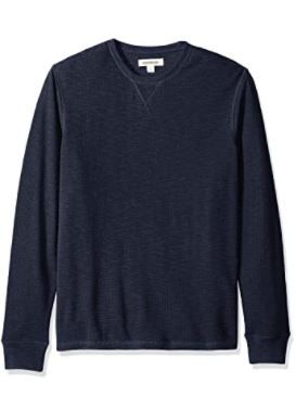 Photo 1 of Amazon Brand - Goodthreads Men's Long-Sleeve Slub Thermal Crewneck Large Navy Blue