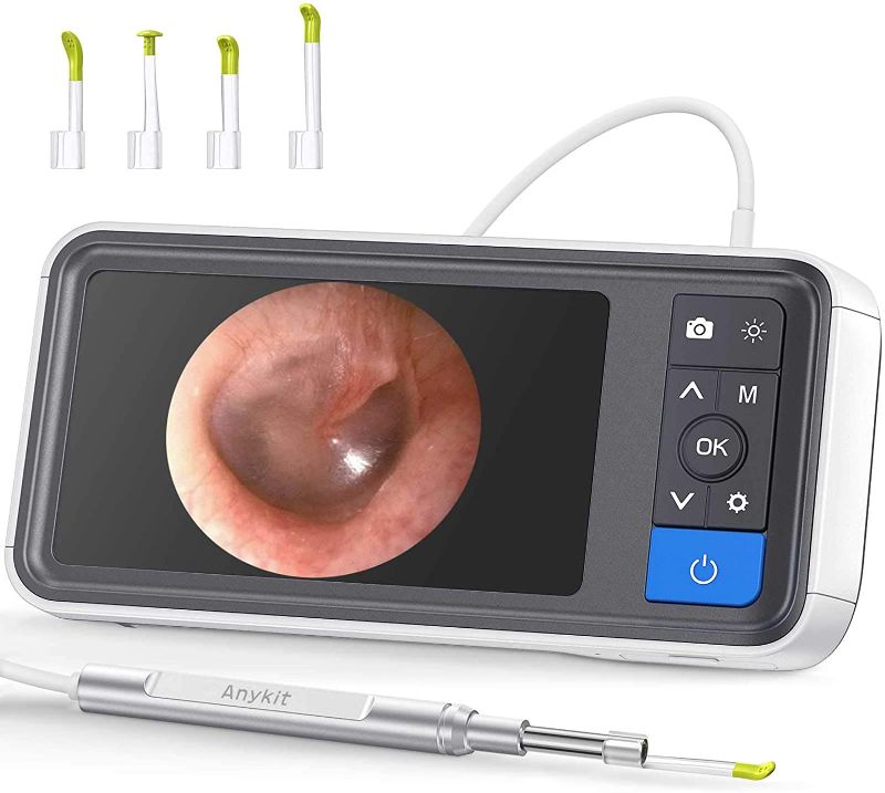 Photo 1 of Digital Otoscope with 4.5 Inches Screen, Anykit 3.9mm Ear Camera with 6 LED Lights, 32GB Card, Ear Wax Removal Tool, Specula and 2500 mAh Rechargeable Battery, Supports Photo Snap and Video Recording
