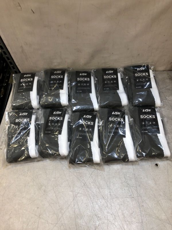 Photo 1 of LISH SHARK Socks - Graduated 15-25mmHG Novelty Knee High Sport Socks for Men and Women - 10 PACK - SIZE S/M