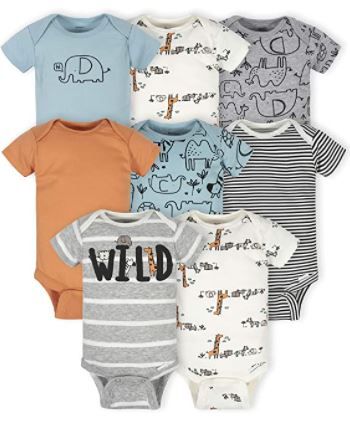 Photo 1 of Gerber unisex-baby 8-pack Short Sleeve Onesies Bodysuits - MISSING 1 ONESIE - SIZE 3-6 MONTHS
