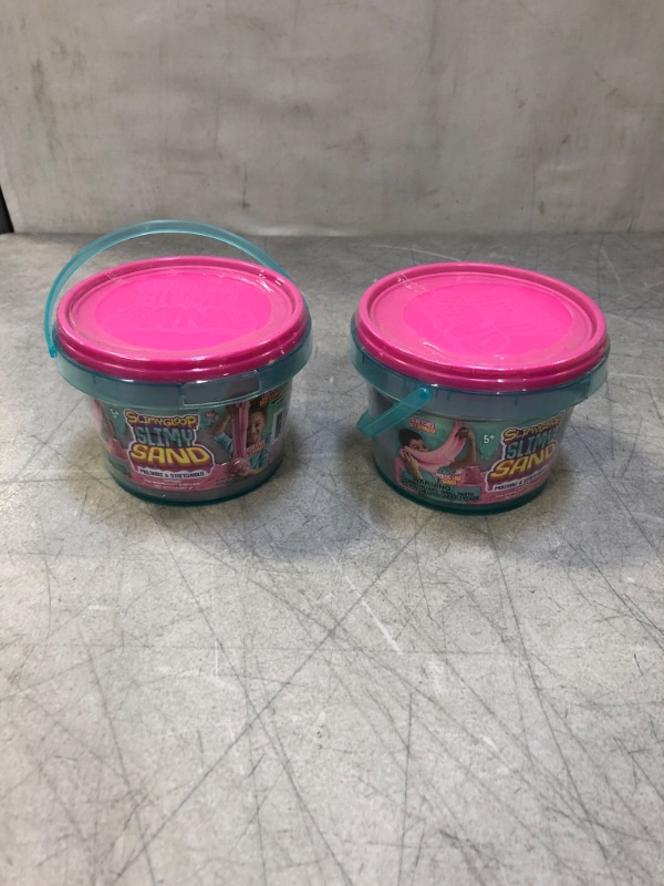 Photo 2 of Horizon Group Usa, 1.5 Lbs Of Stretchable, Expandable, Moldable, Non Stick, Slimy Play Sand In A Reusable Bucket, Pink- A Kinetic Sensory Activity ( 2 pack ) ( factory sealed ) 