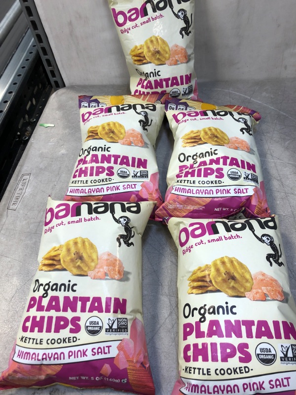 Photo 2 of 5 pack Barnana Organic Plantain Chips, Himalayan Pink Salt, 5 Ounce Bag - Paleo, Vegan, Grain Free Chips exp- April 6/2022 