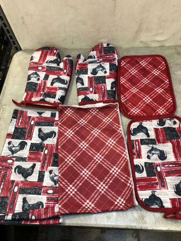 Photo 1 of 6 pcs rooster kitchen matching set 