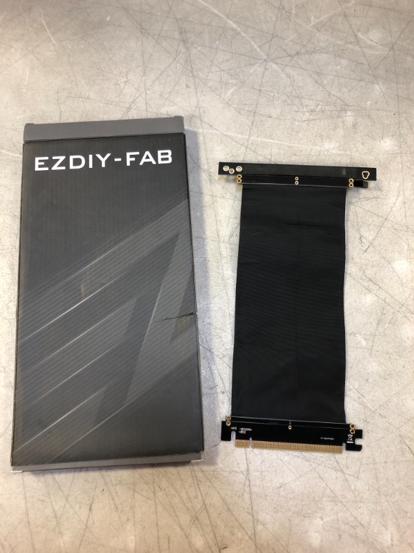 Photo 2 of EZDIY-FAB New PCI Express 16x Flexible Cable Extension Port Adapters, High Speed PCIE Riser Cable 90 Degrees, Fit with FD R6 Case -20cm
