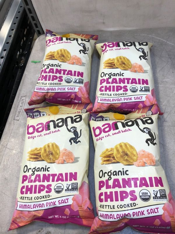 Photo 2 of Barnana Organic Plantain Chips, Himalayan Pink Salt, 5 Ounce Bag - Paleo, Vegan, Grain Free Chips ( 4 pack ) exp- March 8/2022