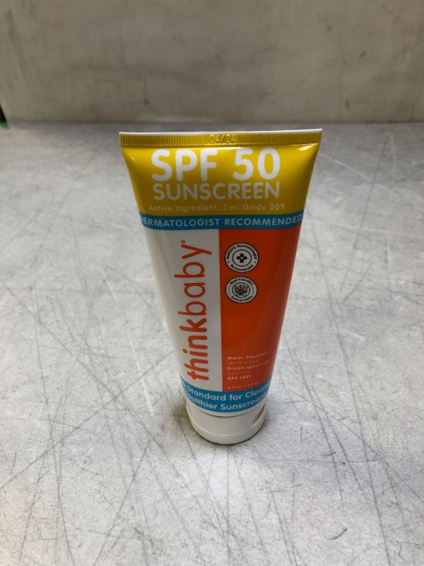 Photo 2 of 
Baby Sunscreen Natural Sunblock from Thinkbaby, Safe, Water Resistant Sunscreen - SPF 50+ (6 ounce) 