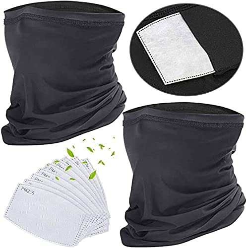 Photo 2 of 2 Pack Cooling Neck Gaiter with 10pcs PM2.5 Filters Face Cover UV Sun Protection Cloth Masks Bandana Balaclava(3)