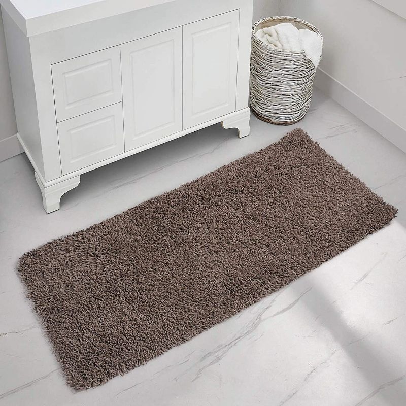 Photo 1 of Area Rug|COSY HOMEER Super Soft Indoor Bathroom Runner Bath Mat Non Slip,Machine Washable Accent Fur Rugs for Living Room Decor Dining Floor 27x45 Inch(Khaki)