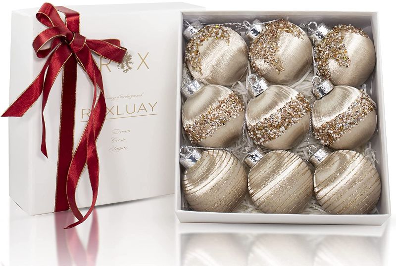 Photo 1 of 9Pcs 4”Christmas Balls, Christmas Tree Ornaments Hanging Christmas Home Decorations for Xmas Tree Holiday Wedding Party Decoration