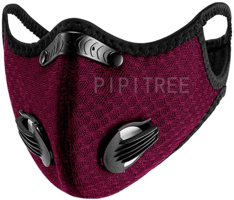 Photo 1 of PIPITREE Dust Masks Sport Outdoor Face Masks with Exhalation Valves Adjustable Masks Activated Carbon Filter Masks Men Cycling Motorcycle