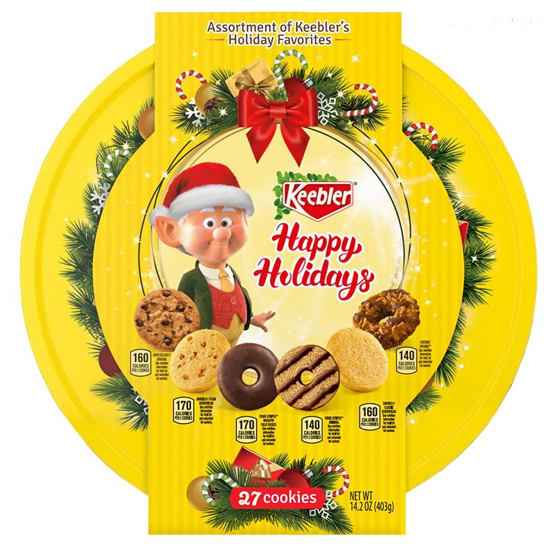 Photo 1 of Keebler Holiday Cookie Tin 14.2oz EXP 