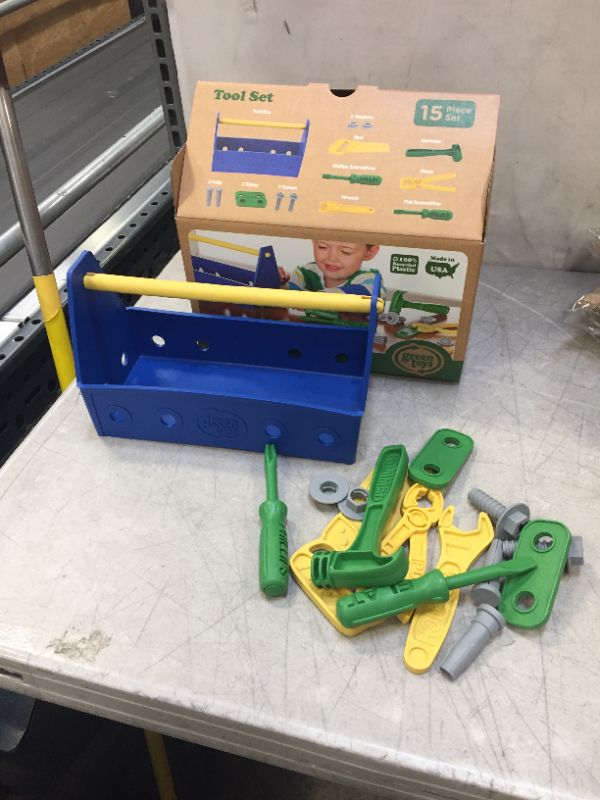 Photo 2 of Green Toys Tool Set, Blue - 15 Piece Pretend Play, Motor Skills, Language & Communication Kids Role Play Toy. No BPA, phthalates, PVC. Dishwasher Safe, Recycled Plastic, Made in USA.