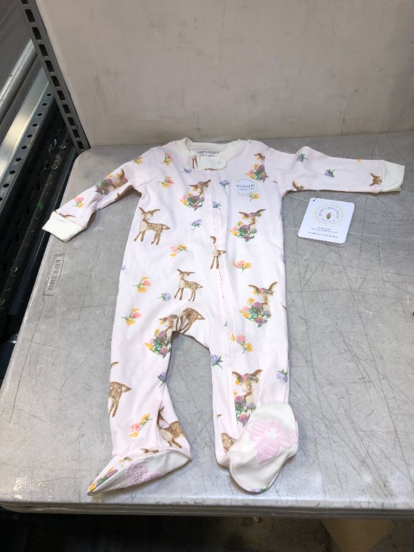 Photo 1 of Burts bees baby 3-6 M girls zipper sleeper 