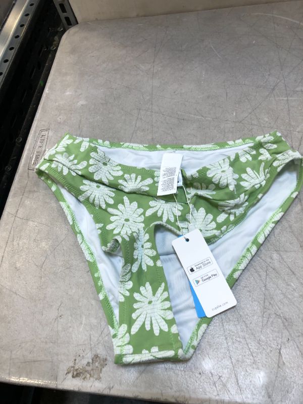 Photo 1 of Light Green Floral Bandeau Bikini bottoms size m 