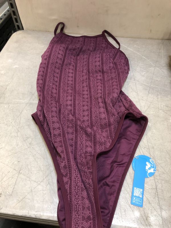 Photo 2 of Sky Purple Criss Cross One Piece Swimsuit size large 